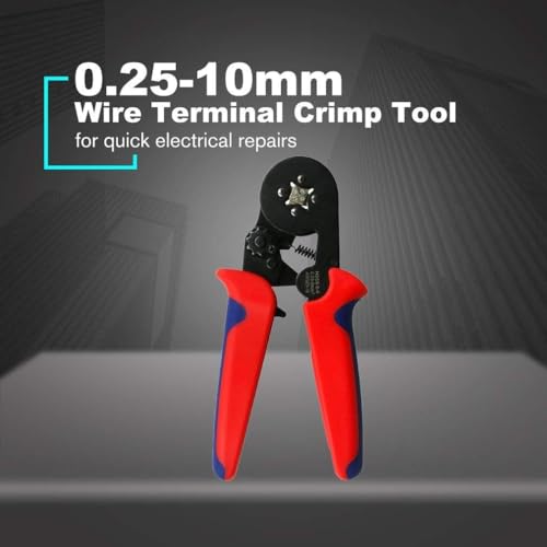 Image of Wire Crimping Tool HSC8 6-4A Square Ferrule Crimper Plier, Self-Adjusting Ratchet Tool Set for AWG 23-7, 0.25-10mm Electrical Wire Connectors Electrical Outlet hand tool