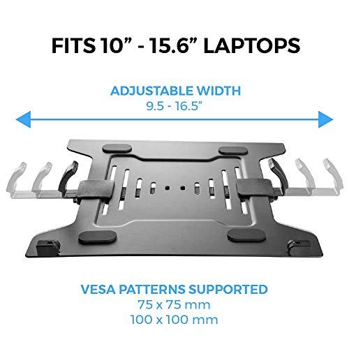HumanCentric Laptop VESA Mount Tray for Monitor Arms and Stands, Fits 75x75 and 100x100 mm VESA Mount Holes, Fully Secures Laptop with Adjustable Clamps 9.5" to 16.5” width, Rubber Pads - Cosy Home Interiors HumanCentric Laptop VESA Mount Tray for Monitor Arms and Stands, Fits 75x75 and 100x100 mm VESA Mount Holes, Fully Secures Laptop with Adjustable Clamps 9.5" to 16.5” width, Rubber Pads - Image 2