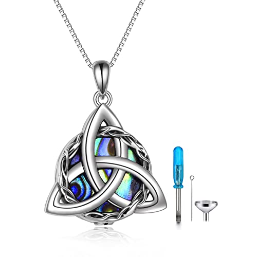 WINNICACA 925 Sterling Silver Celtic Knot Necklace Compass Jewelry Vintage Irish Witch's Knot Pendant Triple Moon Goddess Hecate Jewelry Birthday Christmas Gift to Women Girlfriend Her