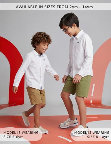 Image of Amazon Brand - Symbol Boys 100% Cotton Casual Shirt | Full Sleeves | Regular Fit | Age 2-14 Years