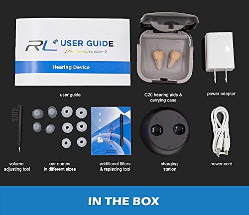 R&L Amplificador auditivo recarregável para auxiliar e auxiliar na audição de idosos e adultos, mini