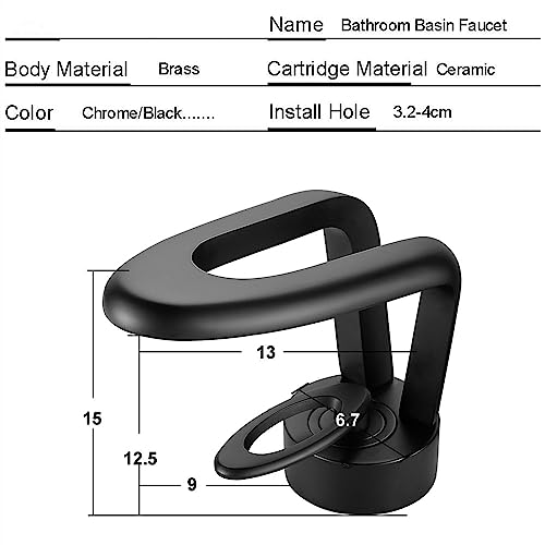 Robinet d'évier de salle de bain noir mat pour vasque moderne - 3