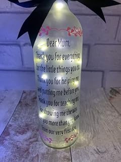 Mum Poem From Daughter Light Up Bottle Gift, Mothers Day Light Up Bottle, Birthday Gifts For Mum, Thank You Gift for Mum, Special Mum Present From Son, I Love You Mum