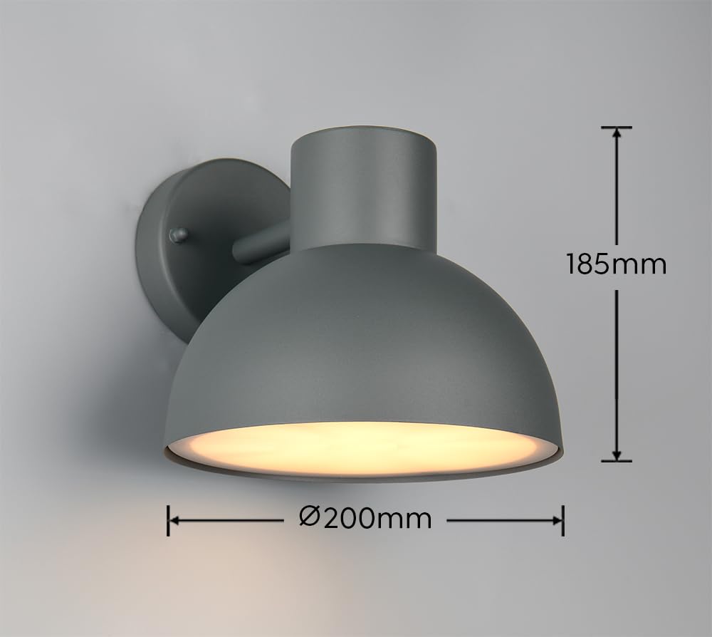 Trio Leuchten Außen Wandleuchte Elbe 262360142, Aluminium Druckguss Anthrazit, Schirm Kunststoff, exkl. 1x E27, Grau |