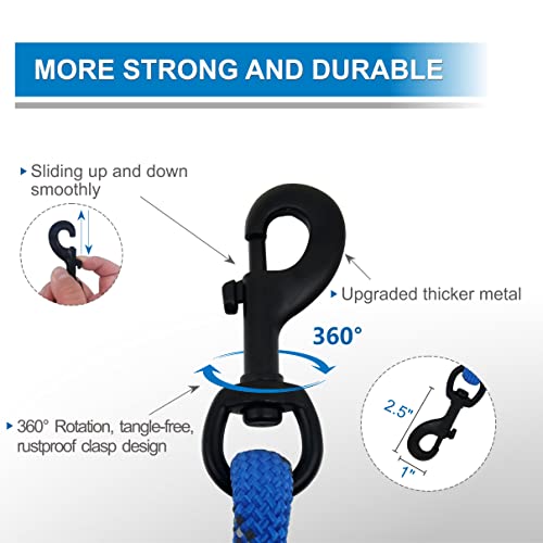 Vozrels Dog Leash 6Ft, Double Handle Dog Leash With Comfortable Padded And Highly Reflective Thread, Heavy Duty Traffic Rope Leashes For Large And Medium Dog Control Safety Training (Navy Blue) #TOP3