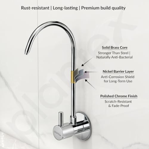 Image of Plantex RO Water Purifier Tap for Kitchen Sink / /Drinking Water Tap /Brass 360 Rotatable Wall Mount RO Faucet /Heavy Duty Brass RO Tap for All RO Water Purifiers - Chrome (RO-017)