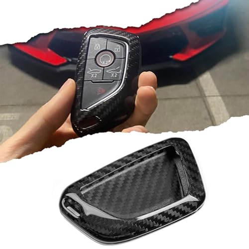 Coque en fibre de carbone véritable Chevrolet Corvette C8 protection clé noir