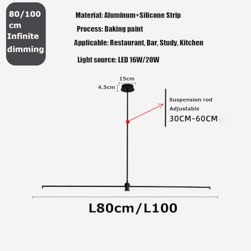 Suspension LED avec télécommande et hauteur réglable pour bureau - 8