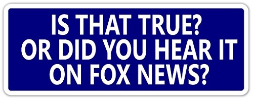 Anti Fox News Pro Democrat Vinyl Bumper Sticker Decal 3