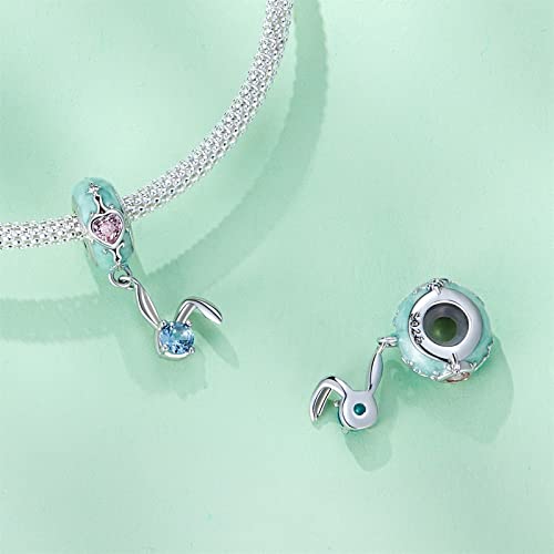 Conejos de Pascua de Plata 925 abalorio pulsera europea artesanal 2