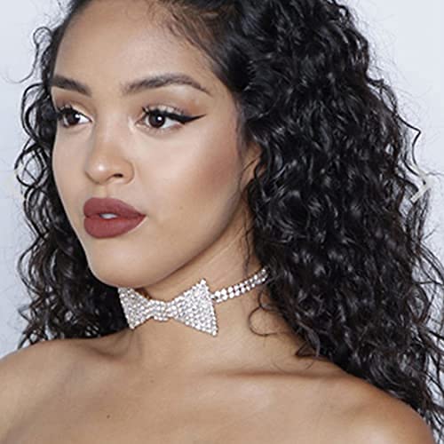Dresbe Sparkly Rhinestone Chokers Silver Choker Necklace Bowknot Necklaces Chain Wedding Party Prom Neck Jewelry Accessories For Women And Girls Xl046 #TOP5