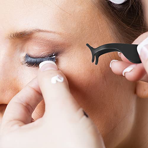 YEEPSYS False Eyelashes Applicator Tool, Eyelash Extension Tweezers, False Eyelash Nipper, Remover Clip (Black,1Pack)