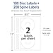 Avery Printable CD Labels, Matte White, Permanent Adhesive, Inkjet Printer Compatible, 100 Disc & 200 Spine Labels, Ideal for CDs, DVDs, PC Discs, Media Projects & More (8691)