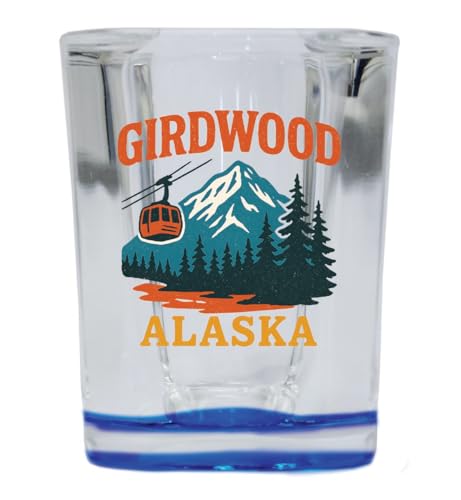 Vaso Souvenir Vintage Girdwood Alaska 2 oz base azul