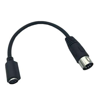 PS2 DIN5 Male to MD6 Female Cable,6 Inch DIN5 at Male to Mini DIN6 PS/2 Female Keyboard Adapter Converter Cable,5 Pin DIN to PS/2 Cable Adapter