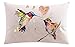 YISUMEI almohada funda de cojín Home Decor – Cojín decorativo Caso sofá matrimonio lanzar fundas de almohada, color crema pájaro colibrí, poliéster, Zwillinge Drucken, 45 x 45 cm