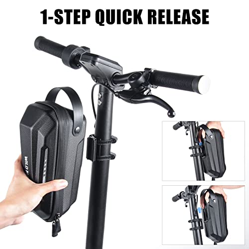 CHICLEW Scooter Storage Bag, Quick Release 2L Capacity Scooter Handlebar Bag for Carrying Charger Tools Repair Tools with Waterproof Hardshell, Compatible with Scooters, Bikes, Segway Ninebot and NIU