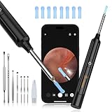 Ohrenschmalz Entferner Otoskop, VITCOCO Ohrenreiniger Mit Wifi & 5MP HD Kamera, IP67 Wasserdichter Ohrreiniger, 3,5-Mm-Linse Mit 6 LEDs Für iPhone, iPad Und Android (Schwarz)