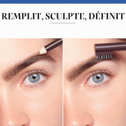 Bourjois Crayon à sourcils - Brow Reveal Précision - Crayon avec brosse intégrée - Sourcils nets et bien dessinés - Application rapide et précise - Fini naturel - 03 Châtain Foncé (Lot de 2)