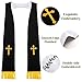 Eorbow 1 Pack Wedding Reversible Stole with Tassels, 75 Inch Clergy Mass Stoles with Cross, White Embroidered Priest Sash Stole, Pastor Shawl for Wedding Officiant Clergy Robe Cassock