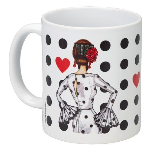 IllustrArte Tazza da 350 ml – Tazza in ceramica con motivo ballerino di fenicottero – Regalo per gli amanti del ballo – Maria bianca IllustrArte Tazza da 350 ml – Tazza in ceramica con motivo ballerino di fenicottero – Regalo per gli amanti del ballo – Maria bianca