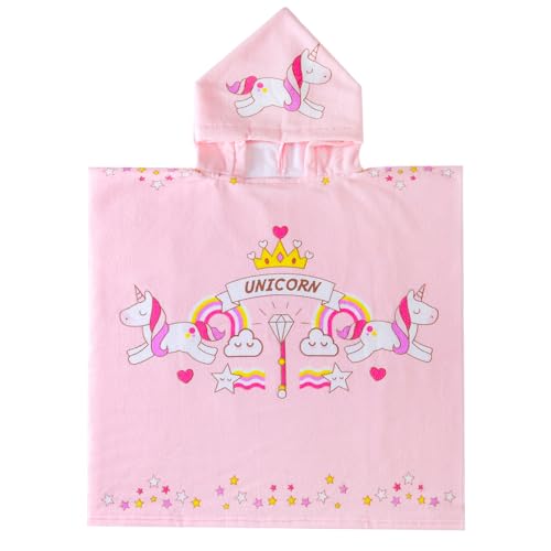 Image of NovForth Kids Beach Towel for Boys Girls, Hooded Bath Towel Wrap, Toddler Pool Towel with Hood