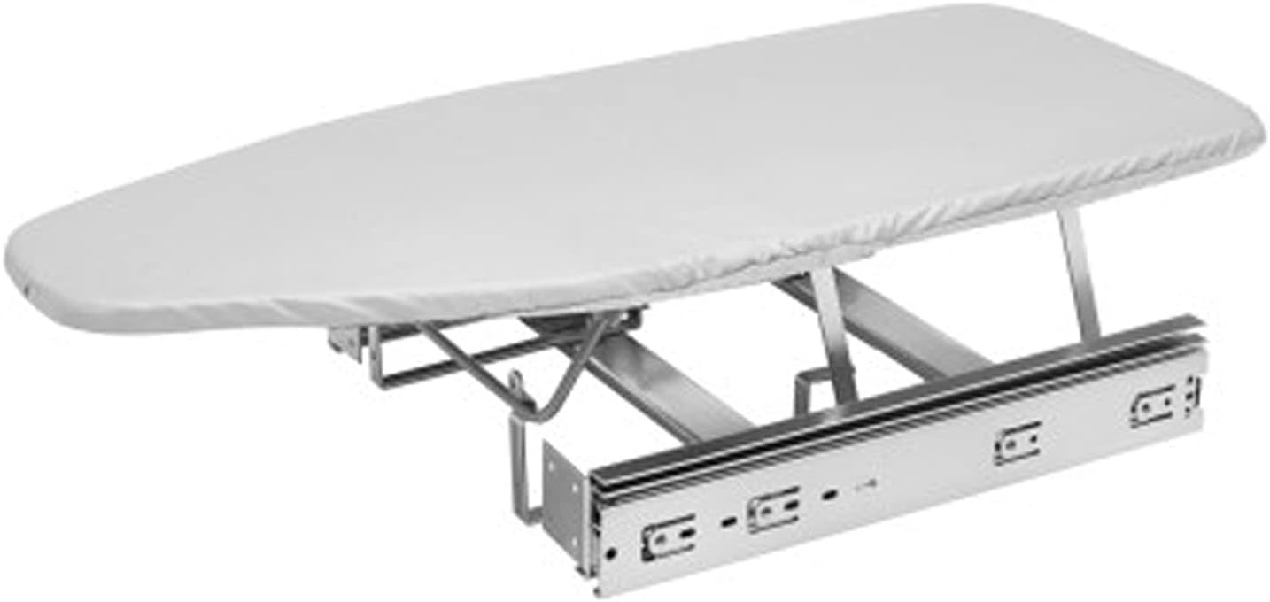 Rev-A-Shelf Pull-Out Stowaway Closet or Drawer Ironing Board w/Ball-Bearing Slides, Retractable, Foldable, and Adjustable, Gray, CIB-16CR