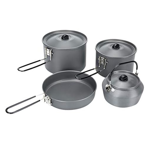 BESPORTBLE Camping kokkärl kit lägereld vattenkokare utomhus vandring backpacking picknick matlagningsgryta panna 3-4 personer non-stick utomhus öppen eld kokkärl set för vandring picknick