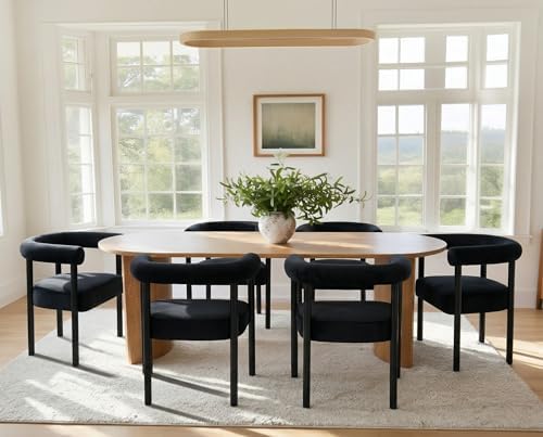 Amazon.com - RIVOVA Black Velvet Dining Chairs Set of 6, Modern ...