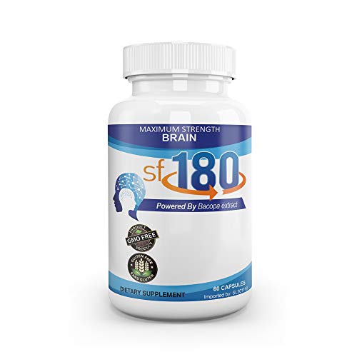 Premium sf180 Brain Pills - Maximum Strength Powered by Bacopa Extract - Healthier Mind Solution for Both Women and Men - GMO and Gluten Free- 60 Capsules