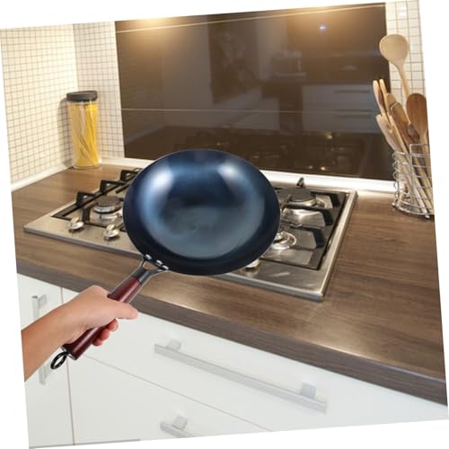 Wok de hierro con mango tradicional antiadherente miniatura 4