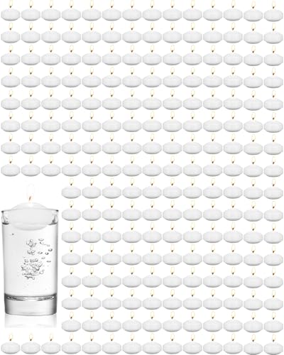 Qunclay 100 Pieces 1.65 Inch Floating Candles Unscented Dripless Tealight