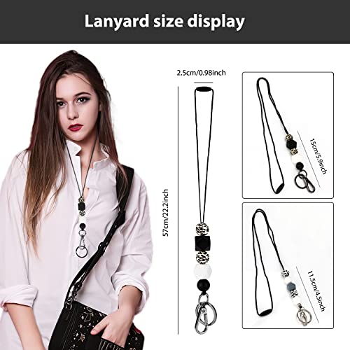 Anpress Teacher Id Badges Lanyards For Women, Lanyards For Id Badges And Keys Silicone Fashion Beaded Lanyard Breakaway Necklace Key Chain Holder With Key Ring For Teachers Nurse Employee Students #TOP1