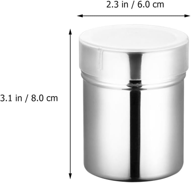 Stainless Steel 304 Cocoa Powder Sifter and Spice Shaker with Mesh Screen, Kitchen Salt Pepper Sugar Shaker for Baking and Cooking Seasoning