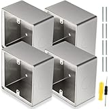 Acmerota 33 mm Aufputz-Rahmen Edelstahl Aufputzgehäuse (Aufputzrahmen) Aufputz Gehäuse Für Lichtschalter, Ethernet-Kabel-Netzwerkbuchsen, Unterputzdosen 86 x 86 mm - 33 mm Tiefe