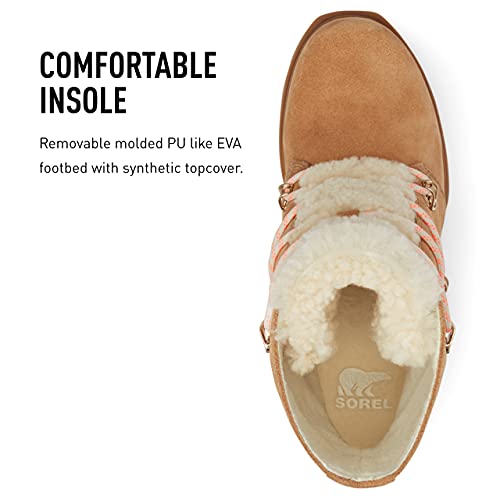 Sorel Women's Joan Of Arctic Wedge Iii Lace Cozy Boot - Tawny Buff, Gum 2 - Size 8.5 #TOP4