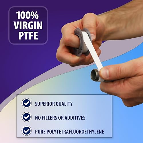 Image of Gasoila PTFE Thread Seal Tape - Professional-Grade, 1 /4 Inch x 260 Inch, High-Density Thread Tape for Plumbing, HVAC, Gas Lines, Water Pipes, and Air Compressors - Leak-Proof Seal, Non-Toxic