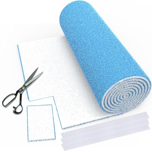 Image of 20 x 140 inch Air Vent Filters, Cut-to-Size MERV 8 Filter Material, Triple Layer HVAC Furnace Vent Filters for Home, Floor, Ceiling, Grilles - Includes 48PCS Adhesive Hook Tape.