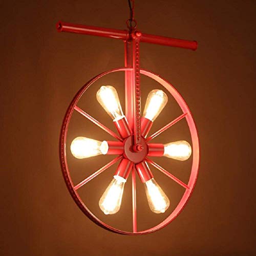 Lustre loft rétro en fer rouge avec design atypique de tuyau d'eau