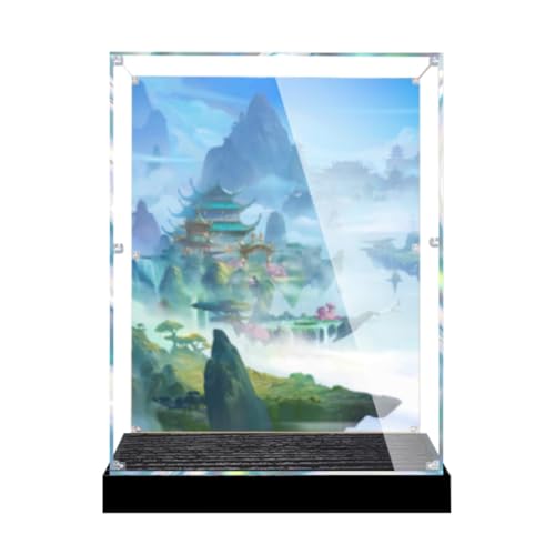 Figuren-Displaybox für LE-GO für 71477 The Sand-Mann's Tower, Acryl, staubdicht, transparent, benutzerdefinierte Vitrine (kein Modell) (Hintergrund B)
