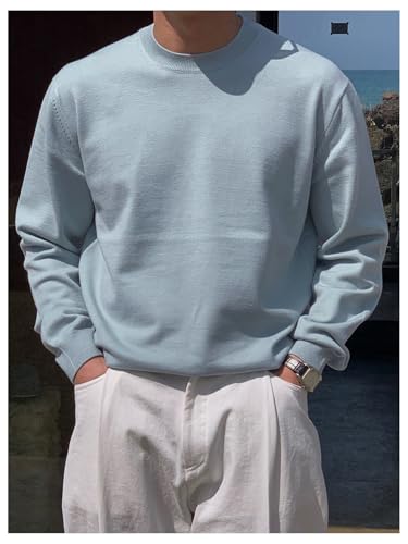 MakeMeChic Men's Long Sleeve Sweater Knit Crew Neck Lightweight Pullovers Sweaters3