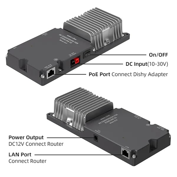 Starlink DC Conversion KT,XTAR EL3 12V to 48V DC Power Supply for Starlink Standard ACTUATED (Gen 2),Reduce Power Consumption