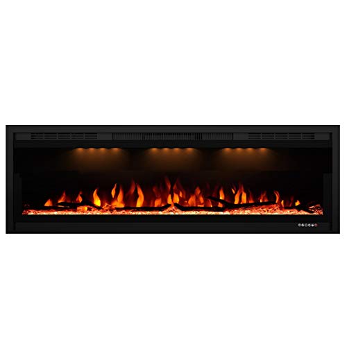 Valuxhome 50" Royal Slim Electric Fireplace Built-In With Remote Control,750/1500W #TOP29