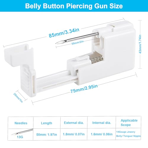 Prgislew Belly Button Piercing Kit 4Pcs Belly Piercing Gun Kit Includes 2Pcs Disposable Navel Self Piercing Gun With Piercing Needles And 2Pcs Clean Tools For Belly Piercing Kit Piercing Suplies thumb #1