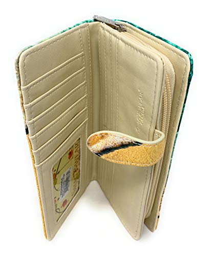 Shag Wear Baby Turtles Large Animal Wallet for Women and Teen Girls Vegan Faux Leather Yellow 7"4