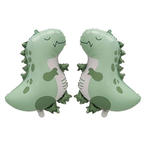 Ovanda Dino Luftballon 2 Stück XXL Dino Ballon Kindergeburtstag Deko Dinoparty Kindergeburtstag Dino Folienluftballon als Geburtstagsdeko Partydeko für Dschungel Deko Babyparty Thema Dekorationen