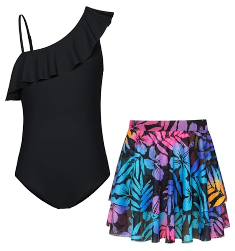 Image of GRACE KARIN Girls One Piece Swimsuits with Mesh Skirt Bathing Suit Swimwear 6-14Y