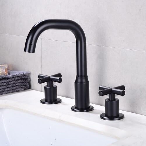 Mitigeur de lavabo de salle de bain 3 trous rotatif à double poignée