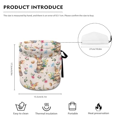 Image of Easter Rabbit Eggs Sock Insulated Teapot Cover, Heat Preservation Washable Teapot Protective Cosy for Kitchen Home Tea Party Decor, Red