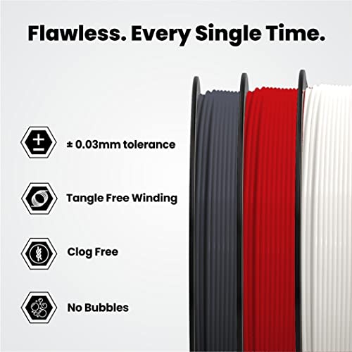 Image of 3 idea Imagine Create Print Premium PLA 1.75mm 3D Printer Filament Bundle | Dimensional Accuracy + /- 0.03mm (3KG Total, 1KG /Spool) | 3 Colors Combo (Black, White, Red)